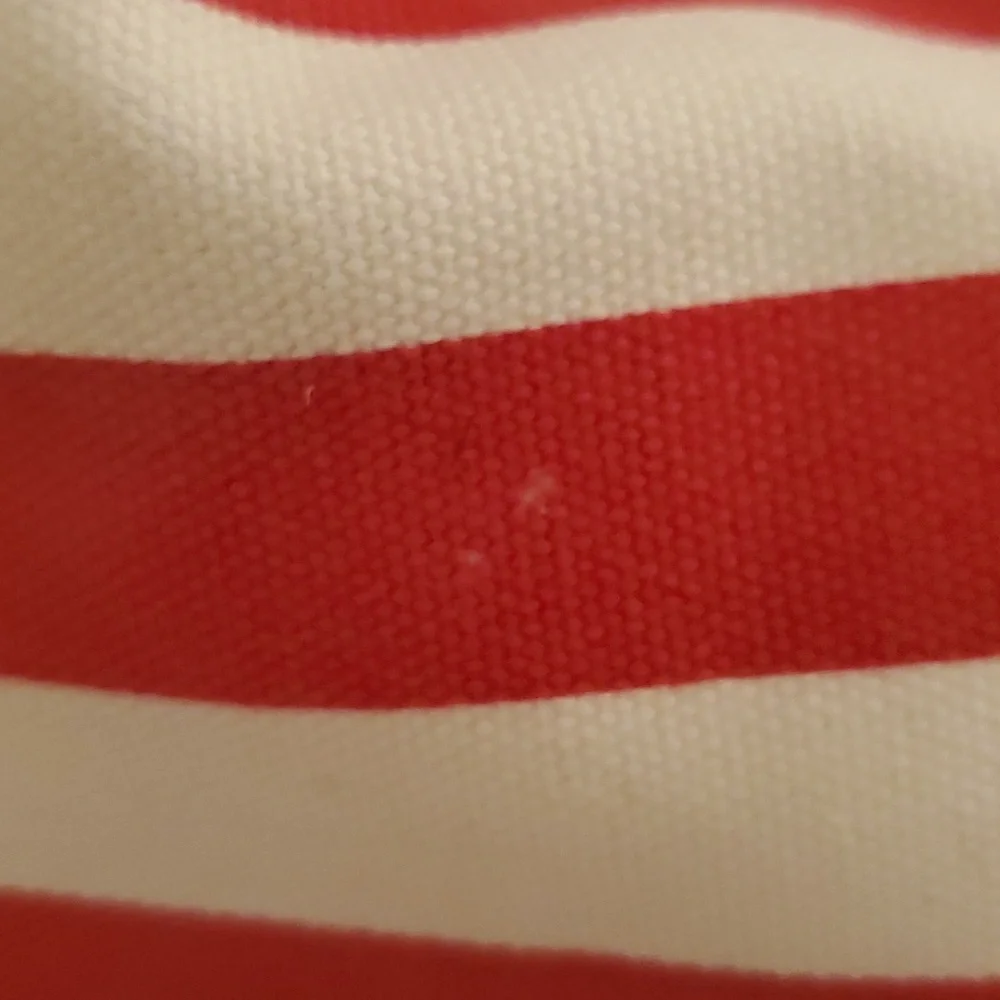 Michael Kors Gansevort canvas Purse Tote Striped red white - Picture 6 of 11